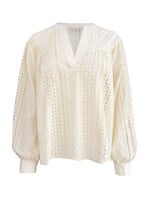 Stevie Eyelet Pullover Blouse Beige