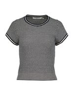 Hepburn Short Sleeve Stripe Sweater Navy