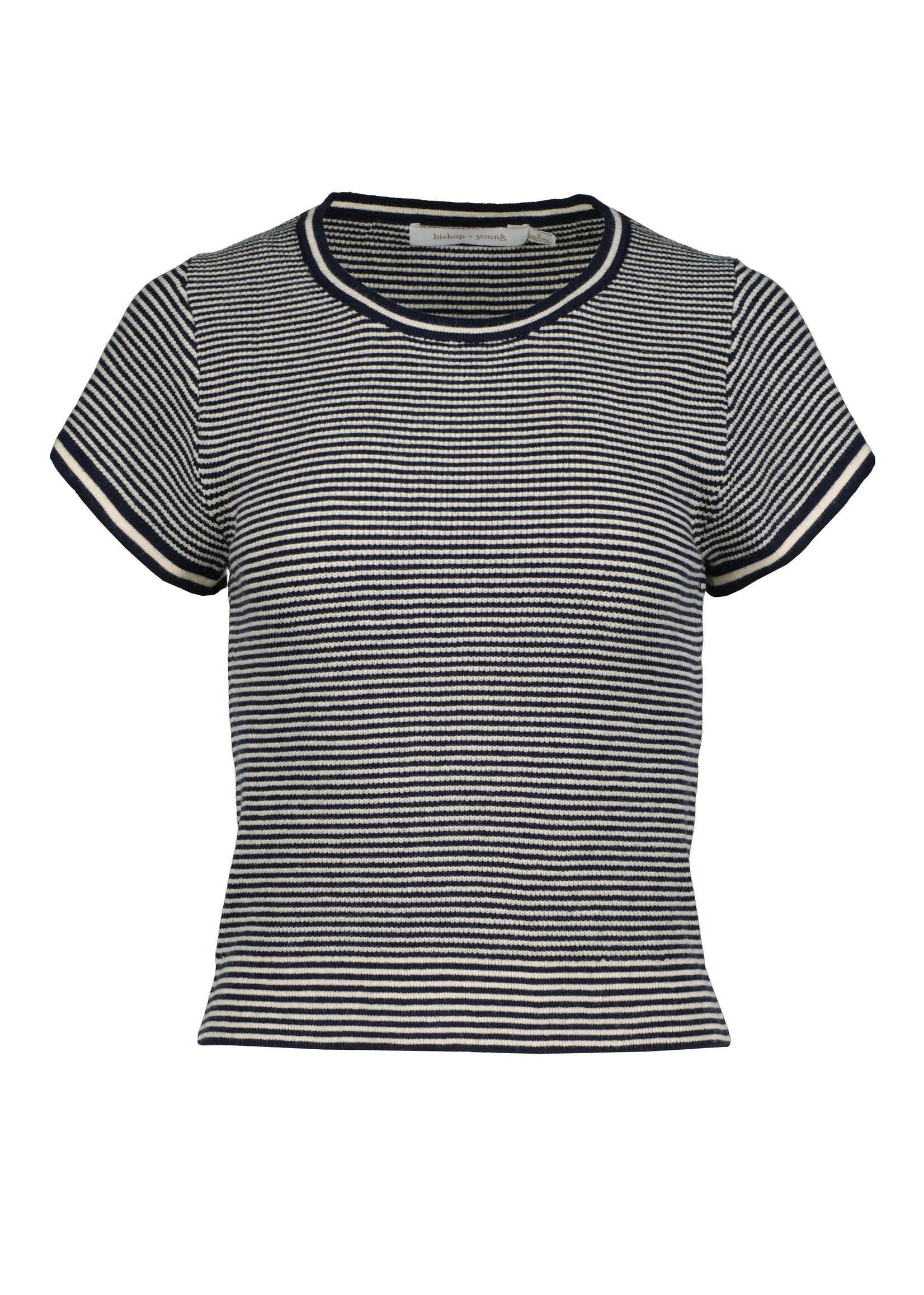 Hepburn Short Sleeve Stripe Sweater Navy