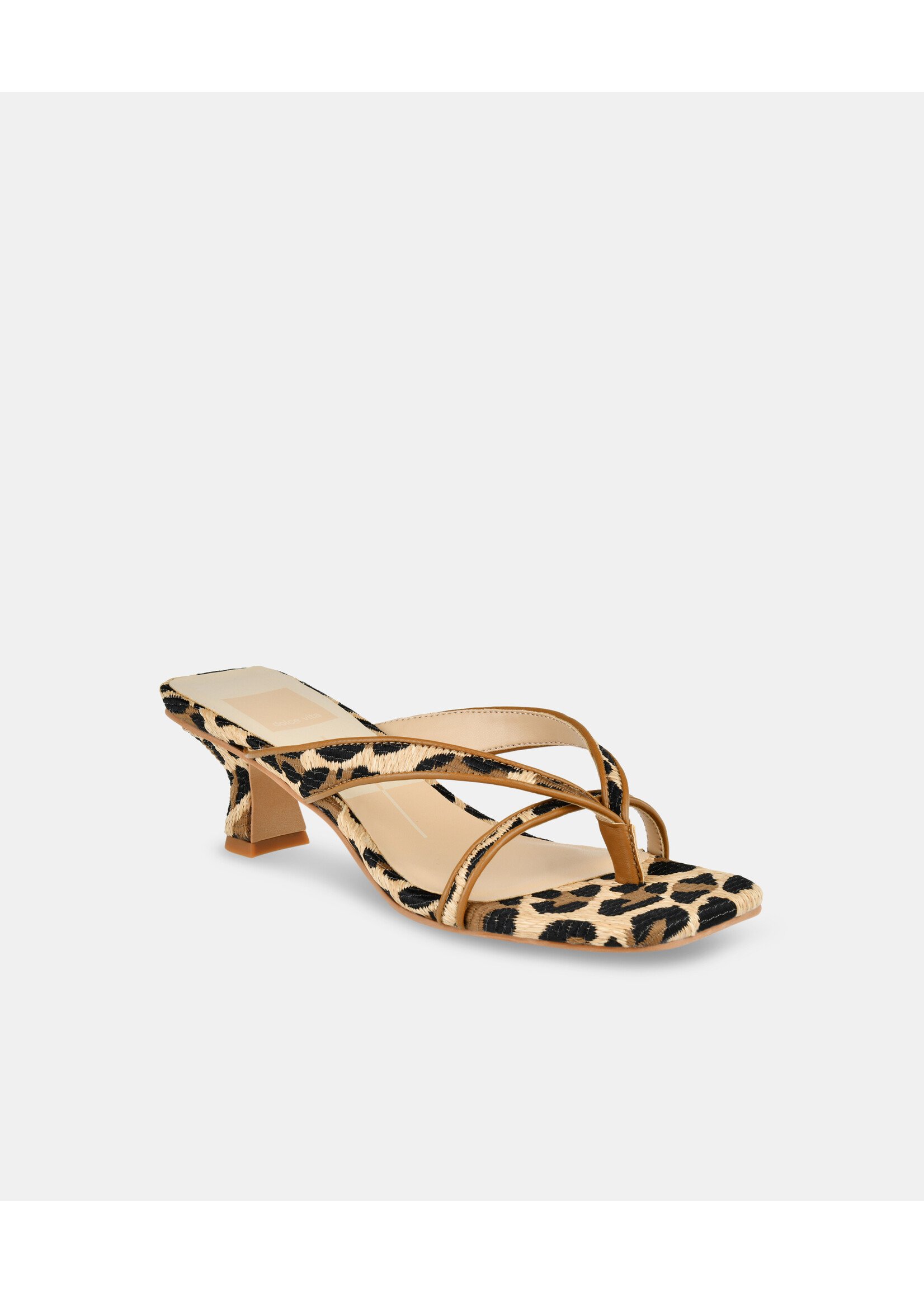 Brevel Raffia Kitten Heel Leopard