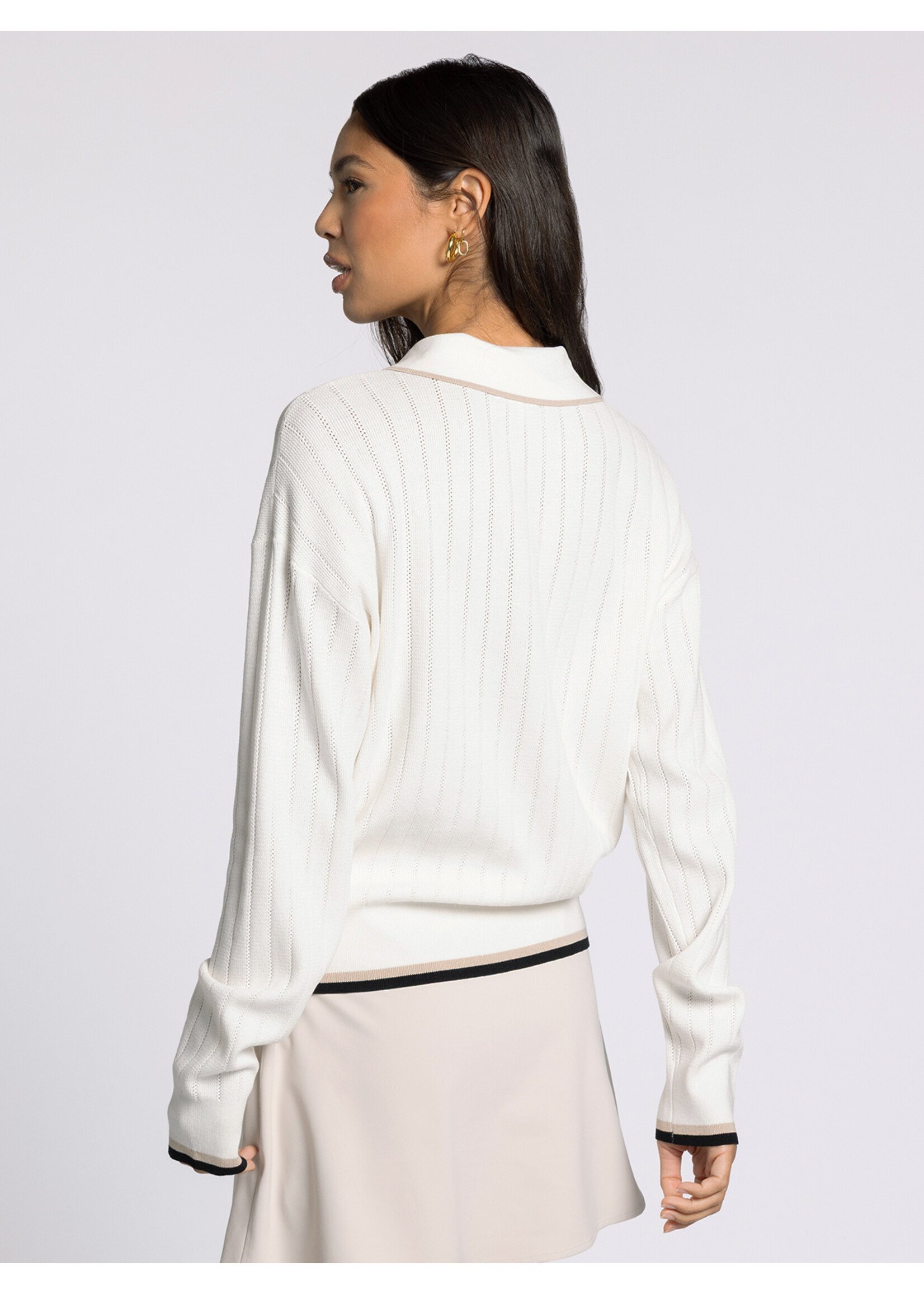 Avila Contrast Hem Sweater White