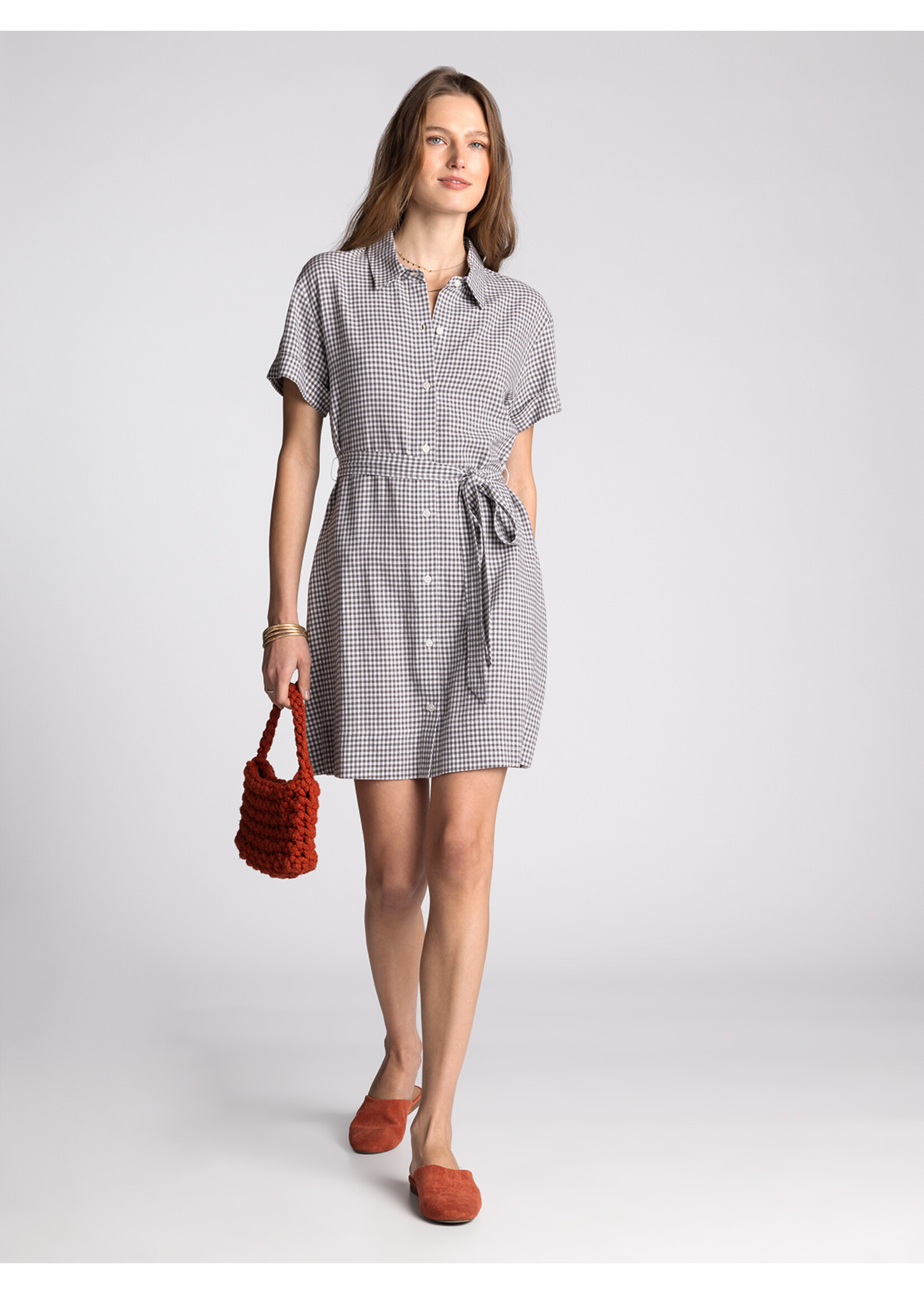 Caleis Gingham Mini Dress Black