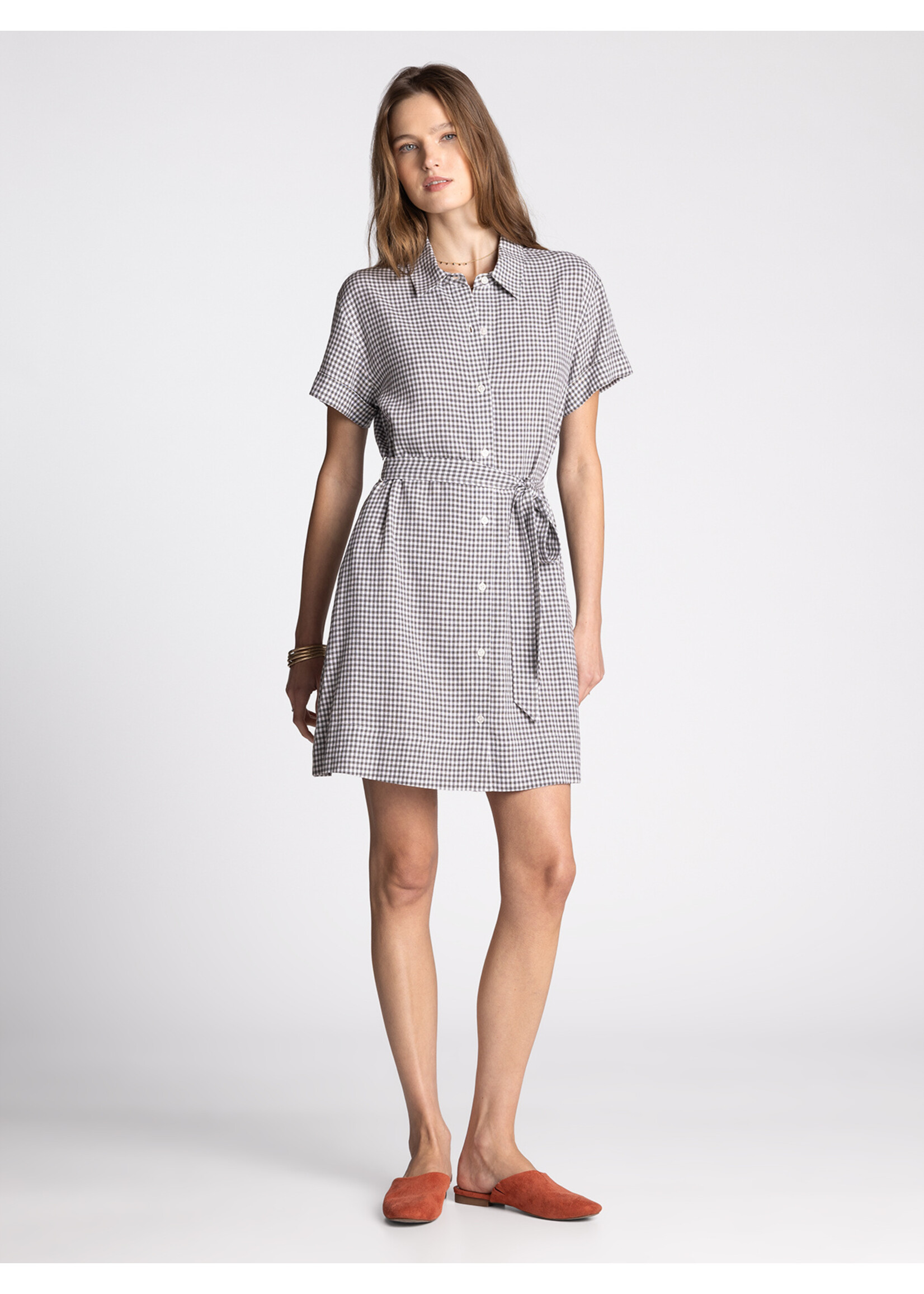 Caleis Gingham Mini Dress Black