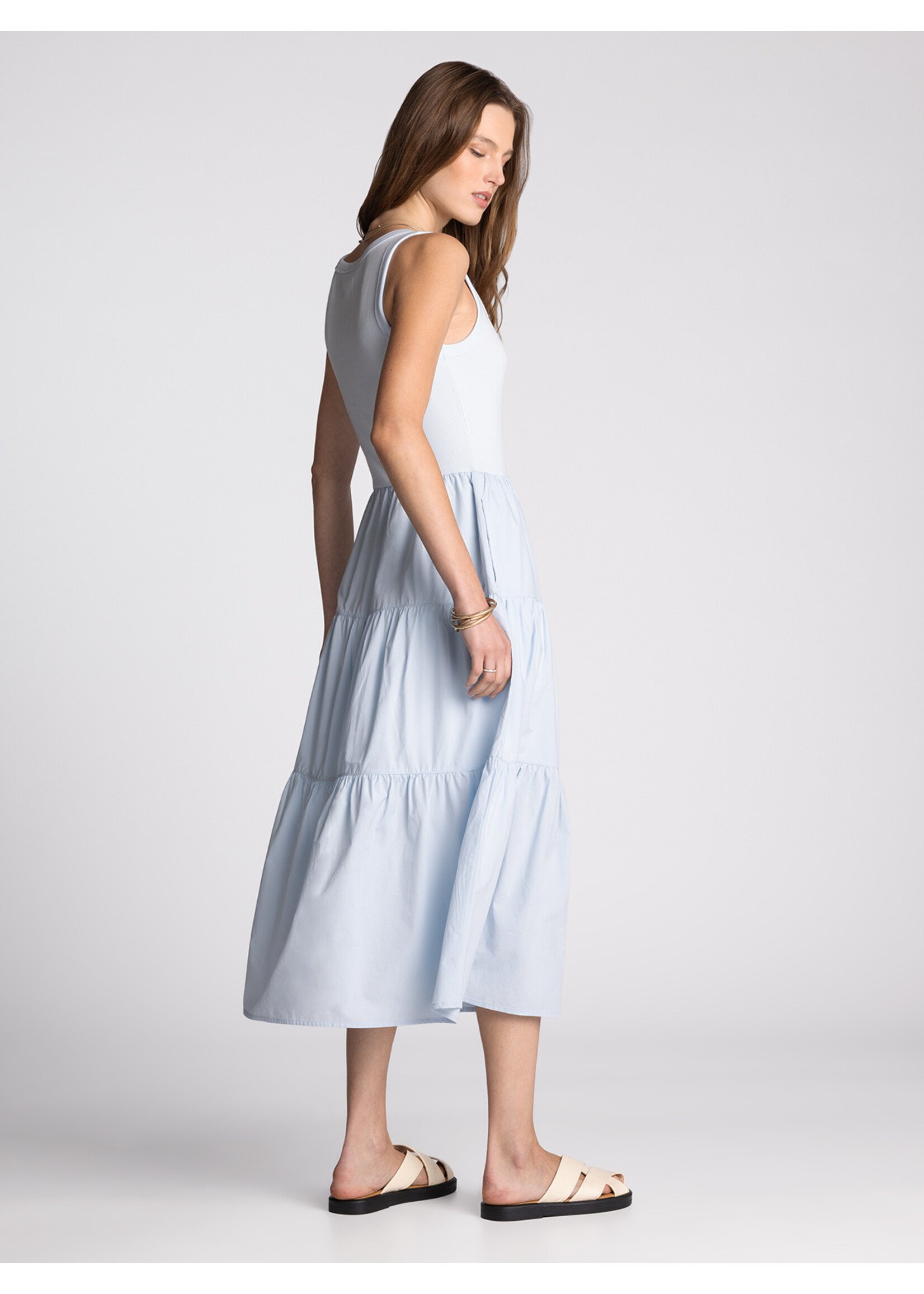 Solenne Tiered Maxi Dress Blue