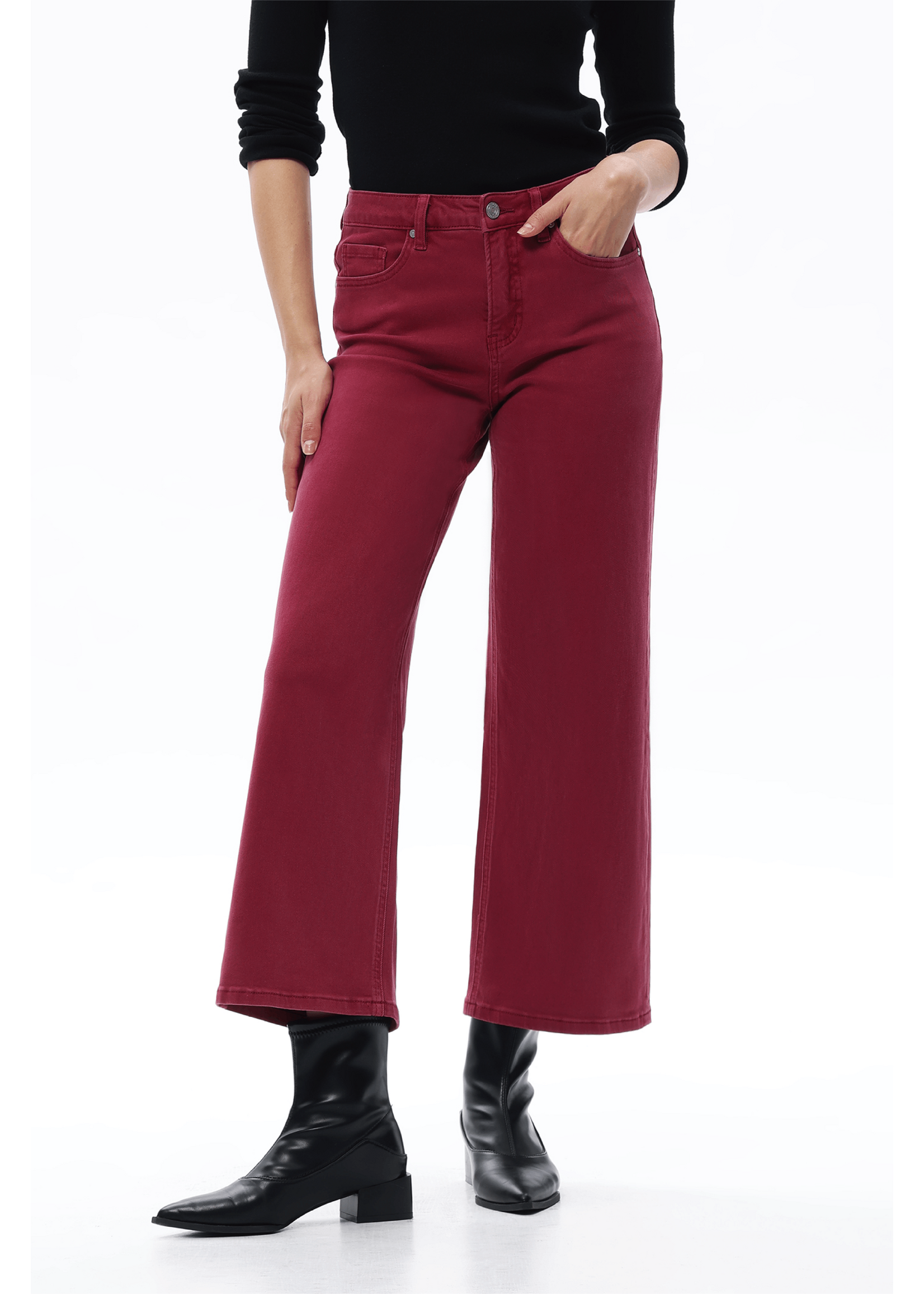 Val Mid Rise Straight Jean Wine