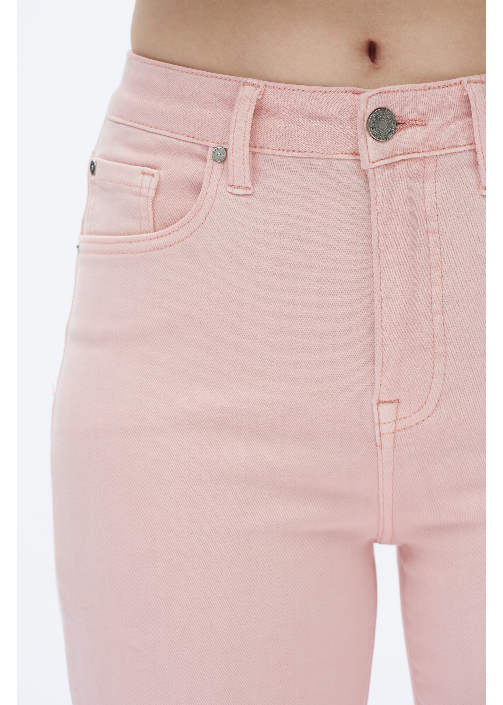 Becky High Rise Straight Leg Jean Pink