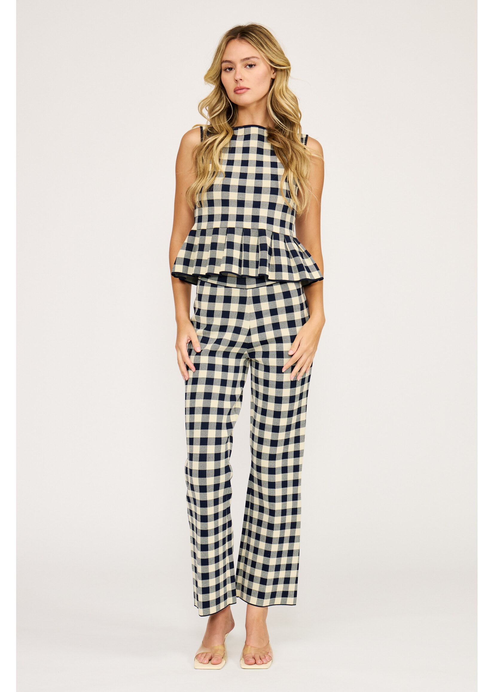 Monette Knit Gingham Pant