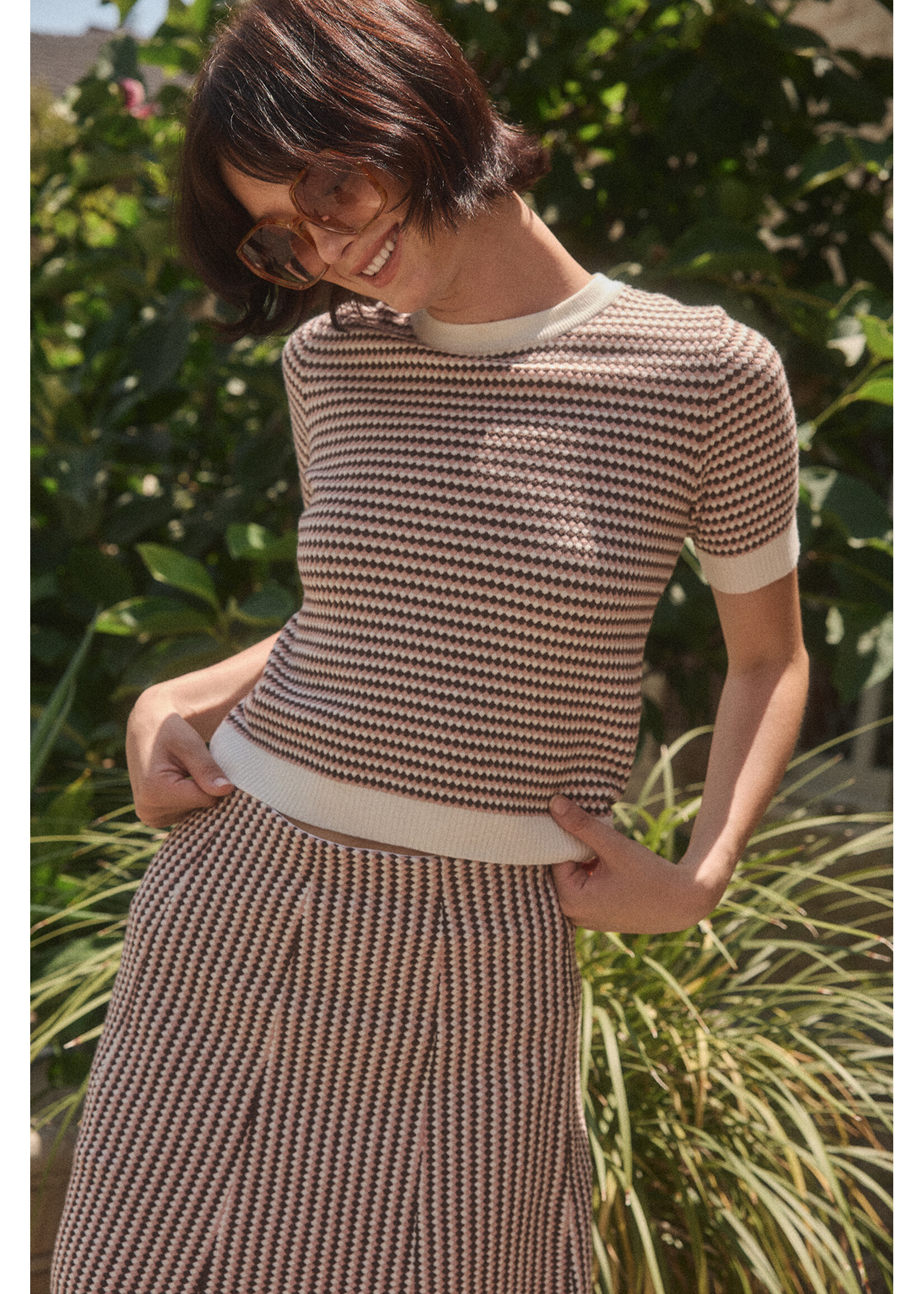 Ellie Knit Top Pink/Cream