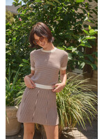 Josie Mini Knit Skirt Pink/Cream