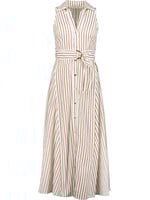 Verona Button Front Dress Brown Stripe