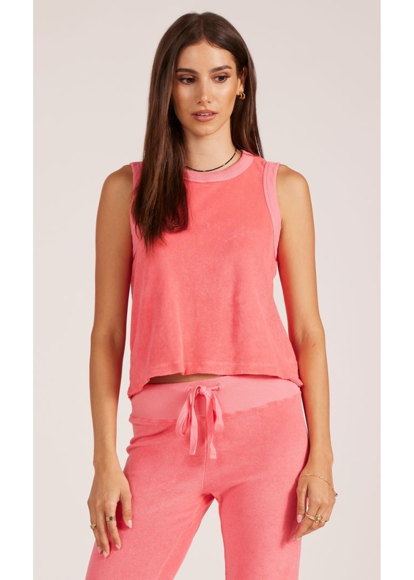 Raw Edge Muscle Terry Tank Camelia