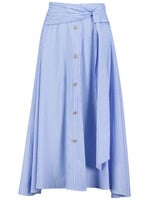 Summer Poplin Midi Skirt Blue Stripe