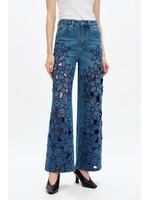 Sloane High Rise Wide Leg Cutout Blue