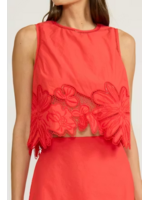 Kayla Eyelet Sleeveless Blouse Red