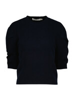 Stella Ruched Sleeve Sweater Navy