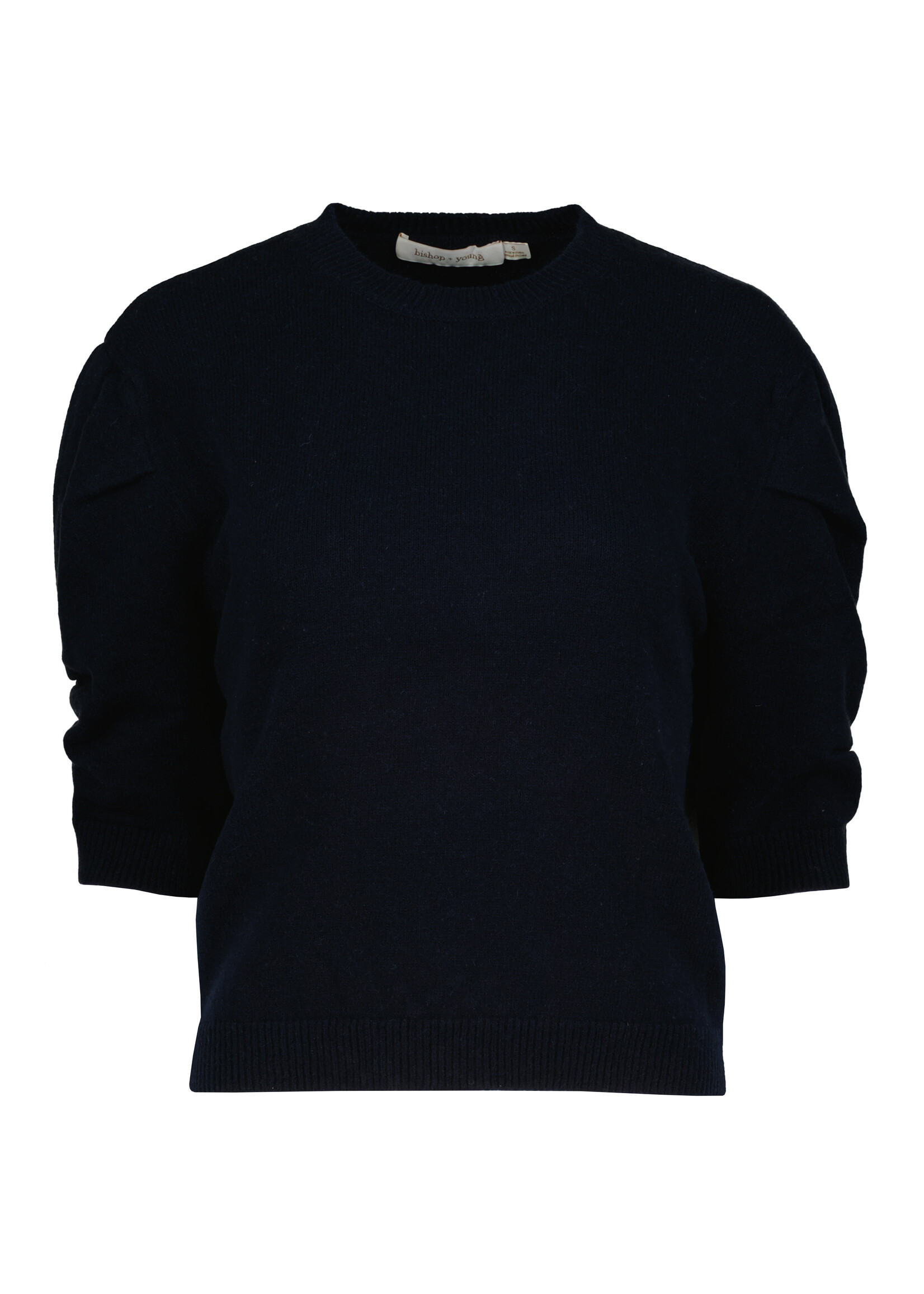 Stella Ruched Sleeve Sweater Navy