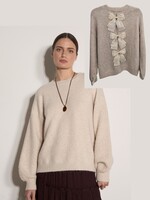 Organza Bow Back Sweater Stone