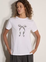 Foil Bow Graphic Tee Silver/White