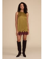 Roxy Lace Hem Dress Chartreuse