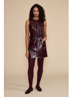 Julian Faux Leather Mini Dress Wine