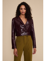 Lacey Moto Faux Leather Jacket Wine