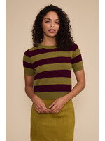 Bobbie Knit Striped Top Green/Plum