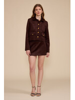Brynn Faux Suede Jacket Dark Brown