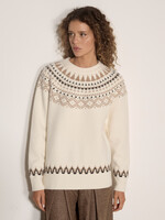Fairisle Crew Neck Sweater Cream