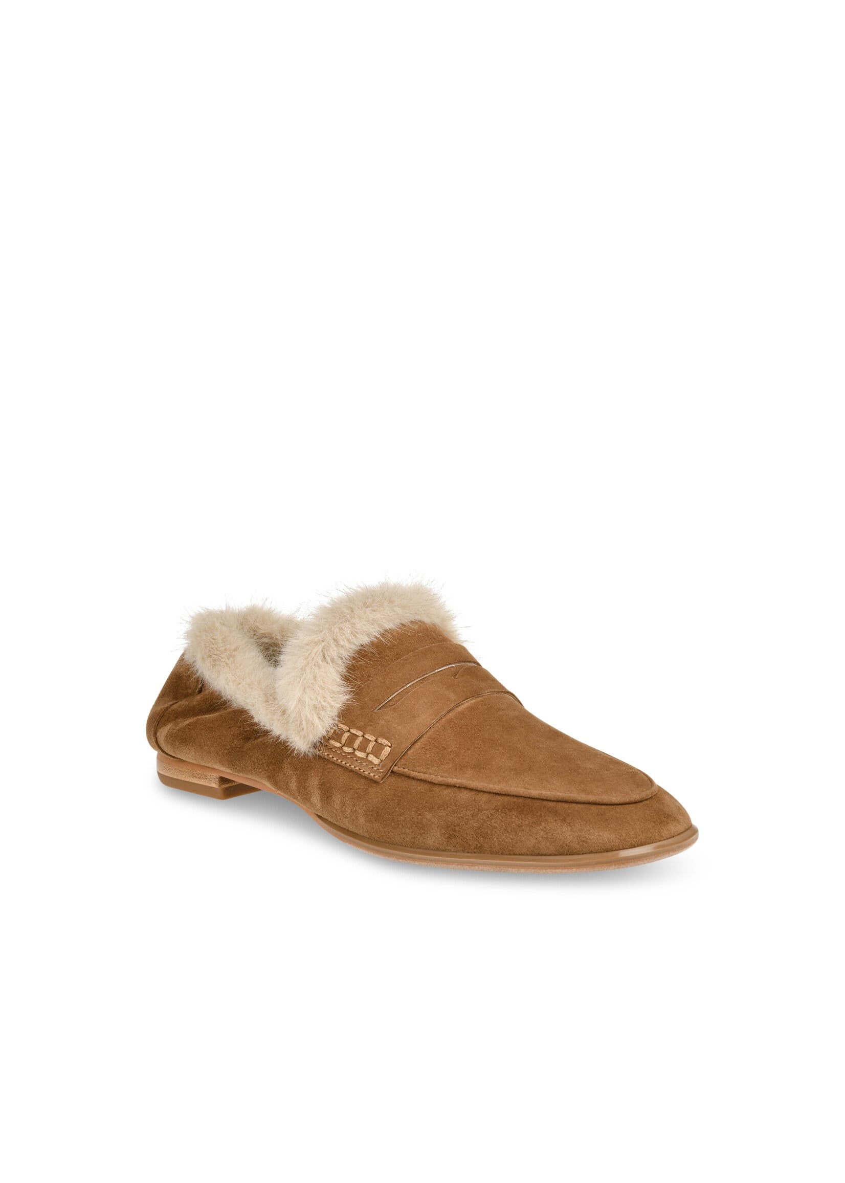 Cloey Plush Suede Mule Light Brown
