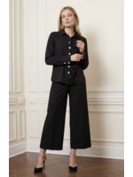 Proper Ruffle Front Blouse Black