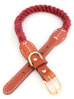 Auburn Leathercrafters Auburn Leather Maroon Cotton/Leather Collar 3/4"x20"