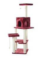 Armarkat Armarkat Ultra Thick Faux Fur Covered Cat Condo House Burgundy
