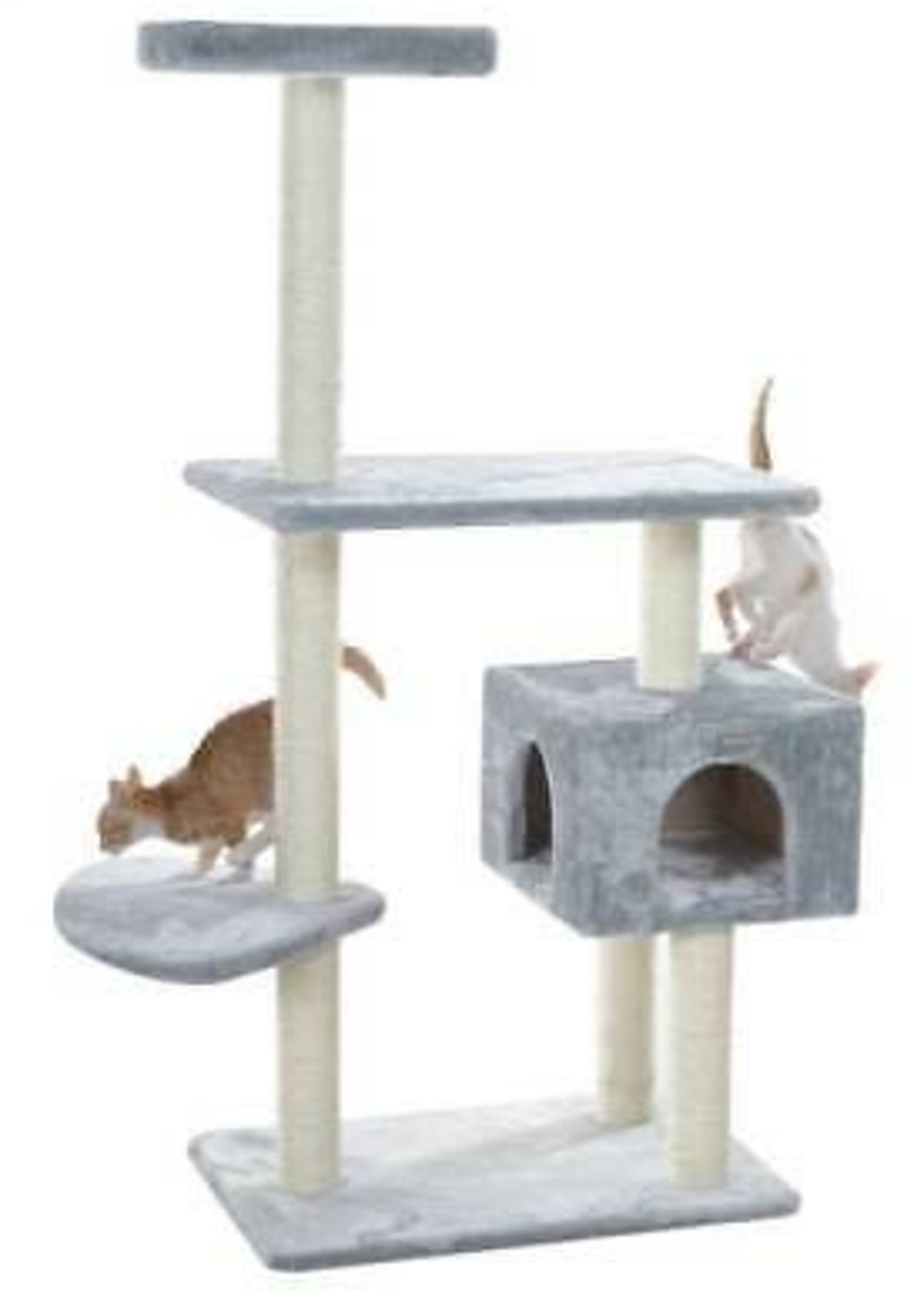 GleePet GleePet  GP78560322 57-Inch Cat Tree In Silver Gray With Condo And Perch