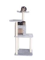 GleePet GleePet GP78571022 57-Inch Cat Tree In Silver Gray With Two-Door Condo