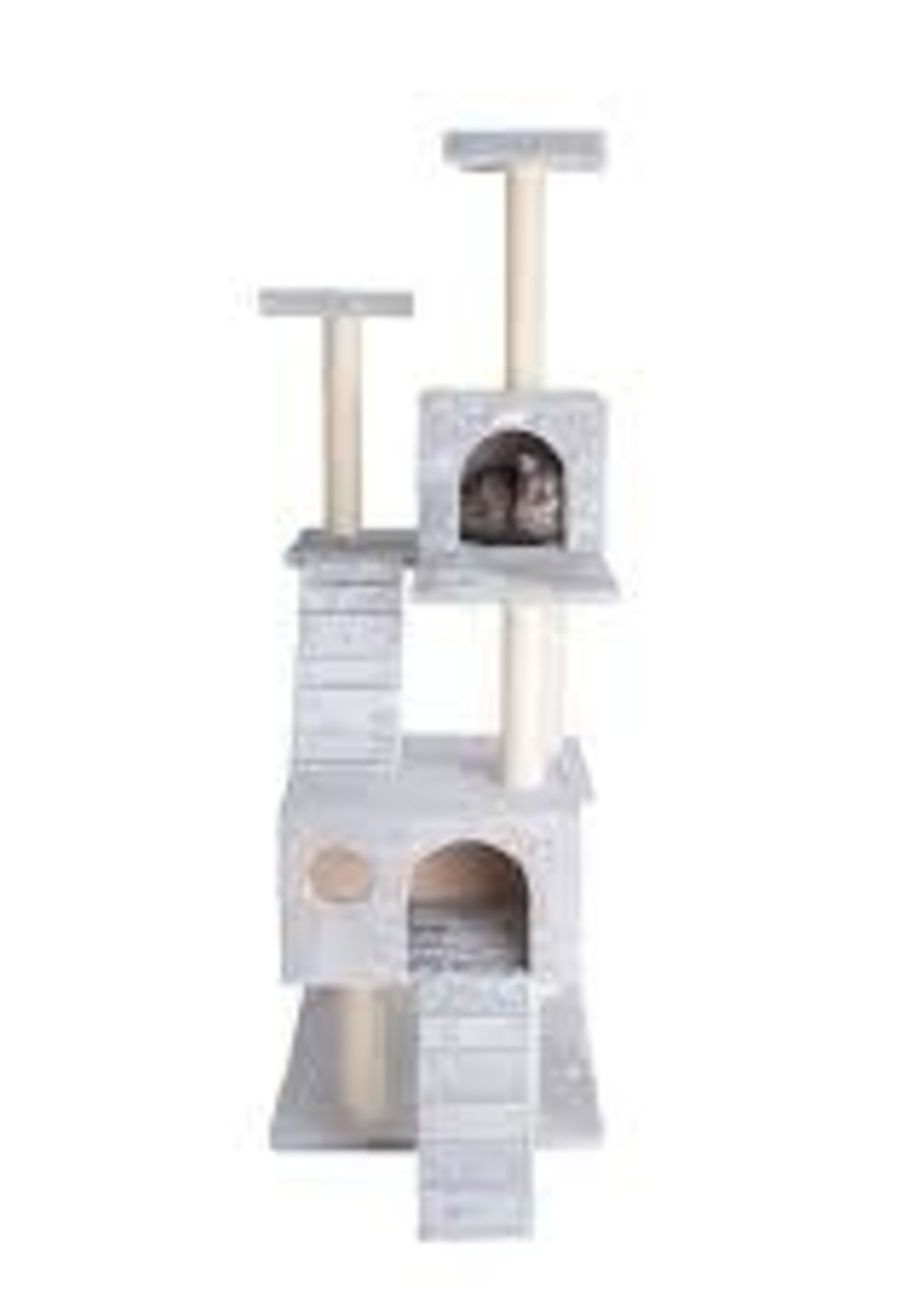 GleePet GleePet GP78700622 70-Inch Cat Tree In Silver Gray With Two Condos & Ramps_x000D_