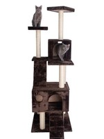 GleePet GleePet GP78700623 70-Inch Cat Tree In Coffee Brown With Two Ramps & Condos