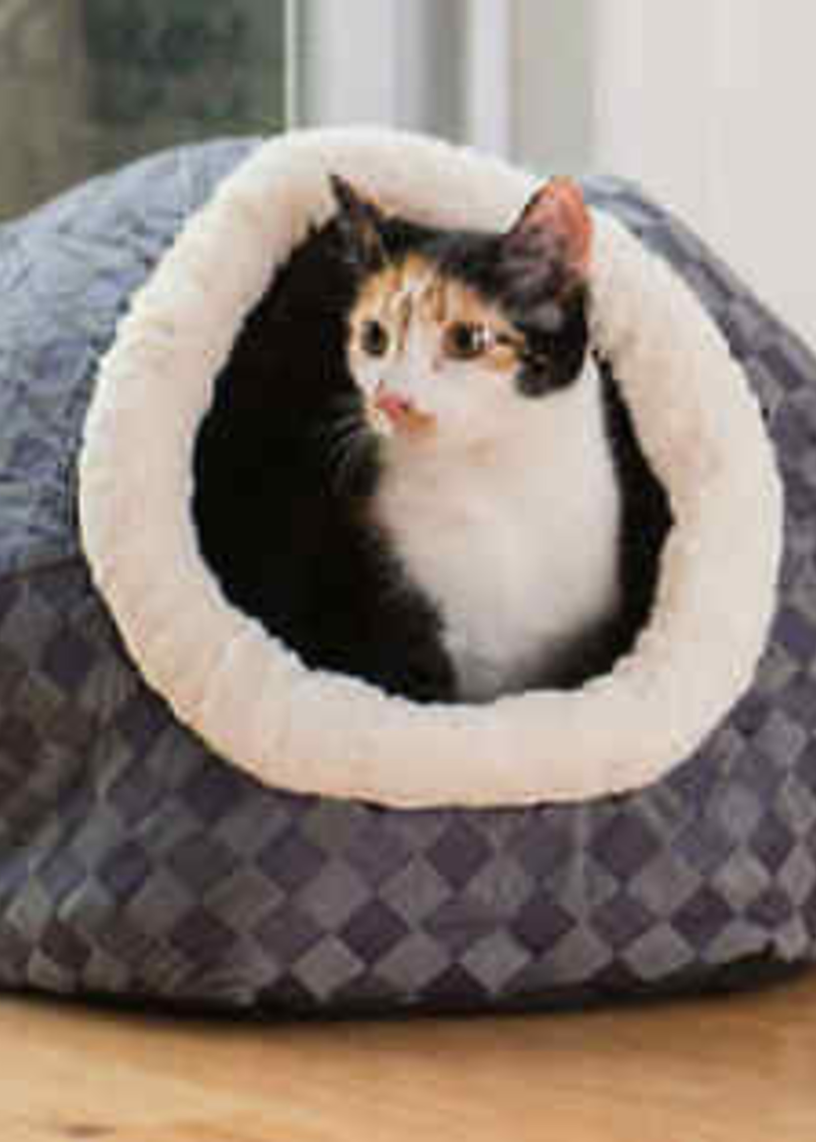 Armarkat Armarkat Cuddle Cave Cat Bed Blue Checkered