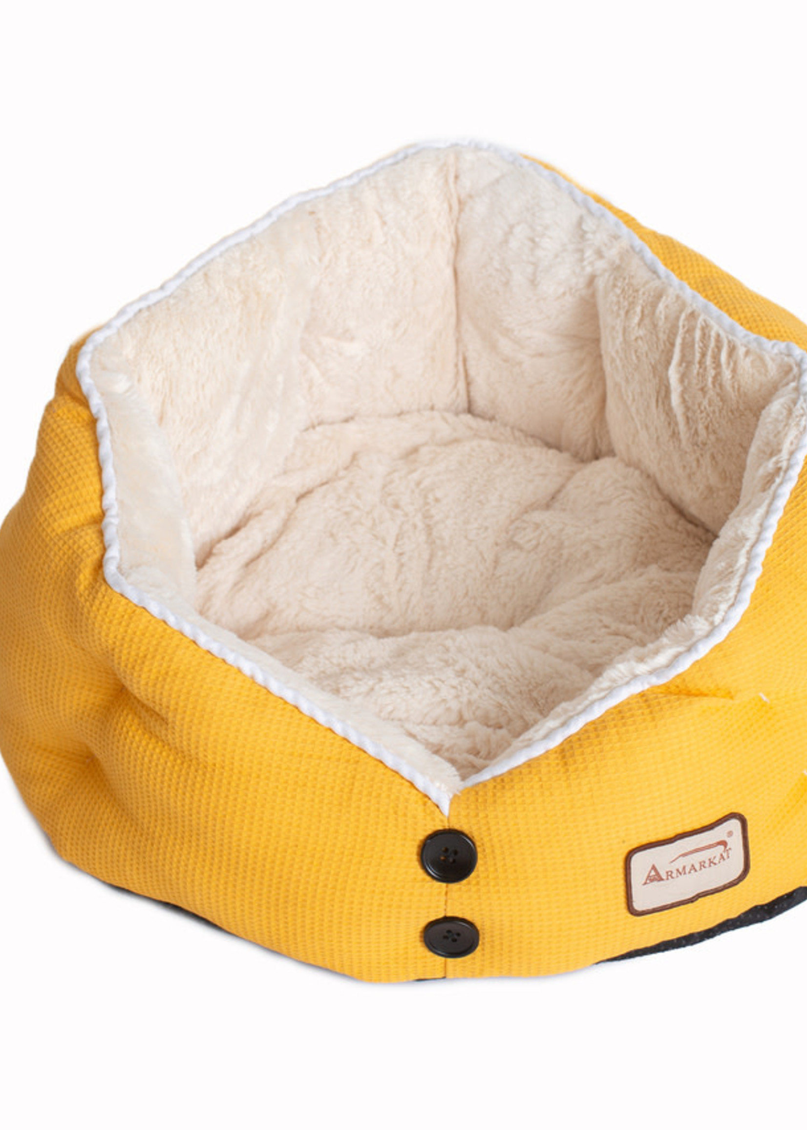Armarkat Armarkat Cat Bed Gold Waffle and White