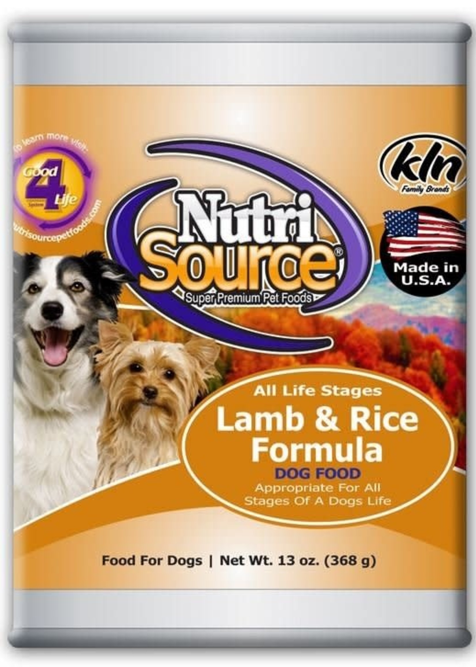 Nutrisource Nutrisource Adult Lamb & Rice Wet Dog Food 13oz