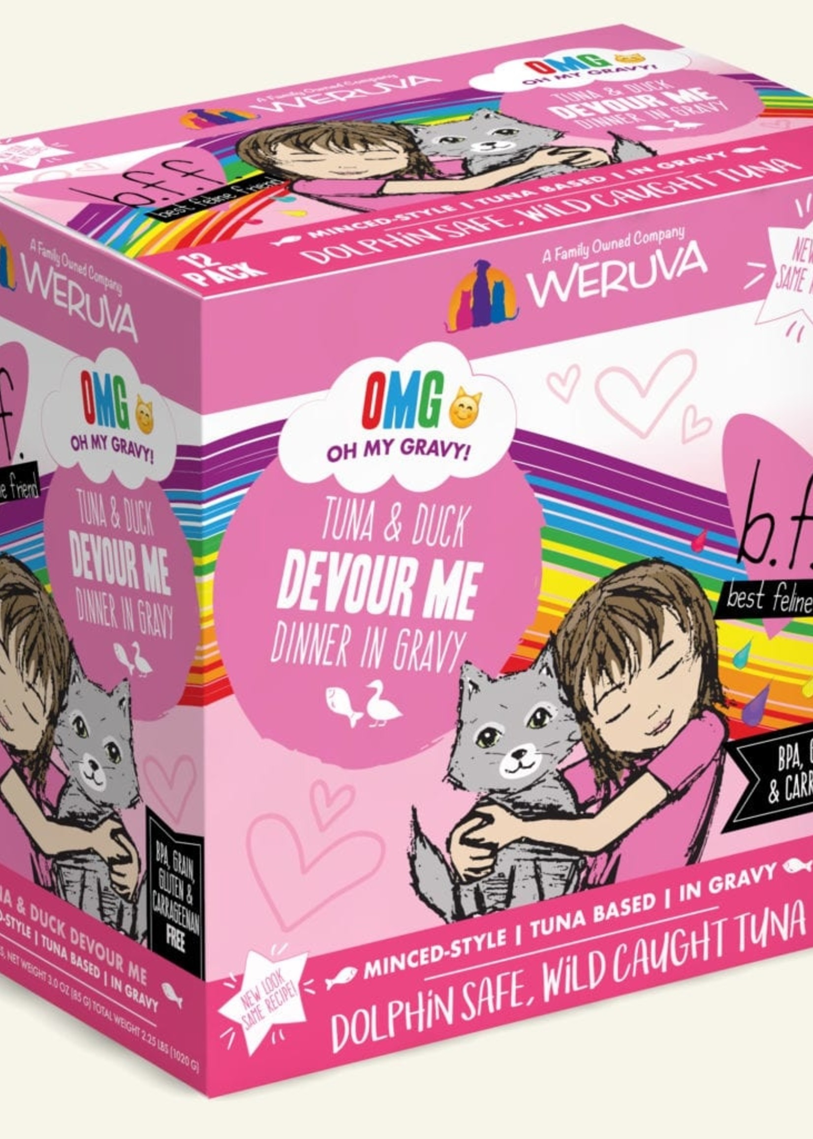 Weruva B.F.F. OMG Devour Me  Wet Cat Food 3oz Pouch Case