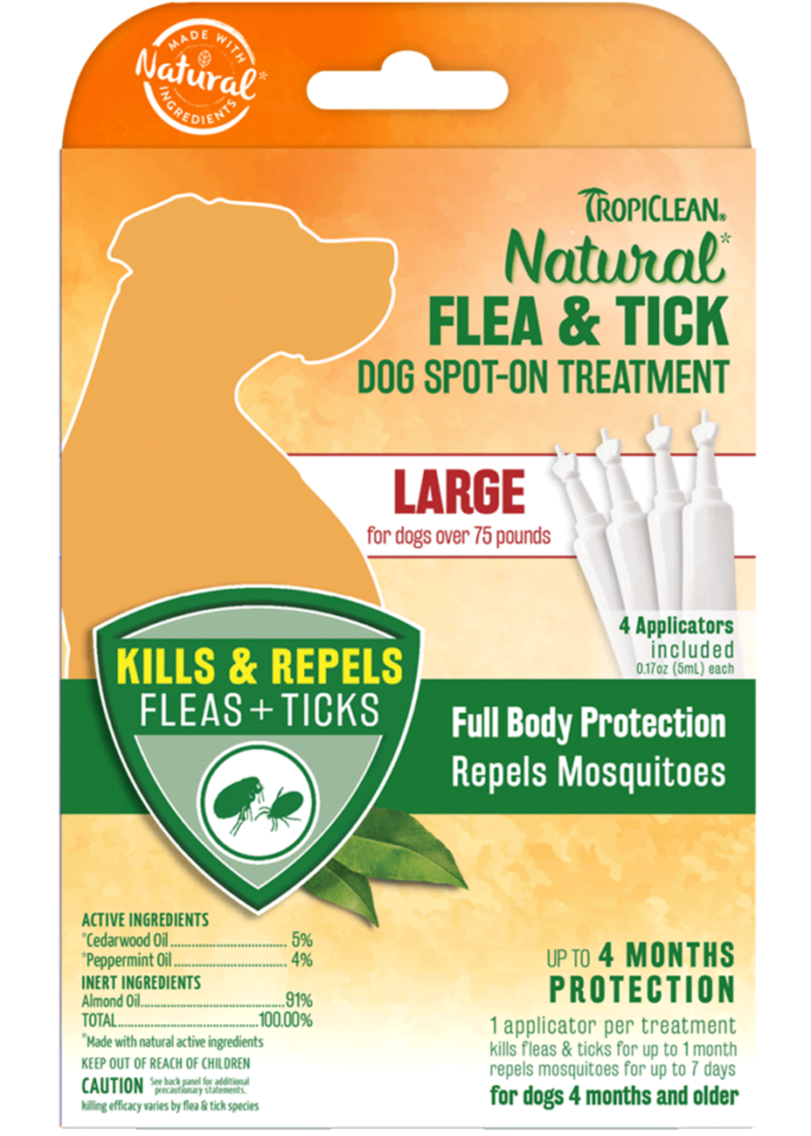 Tropiclean Tropiclean Flea & Tick Spot On Treatment Large Dog 4 pk