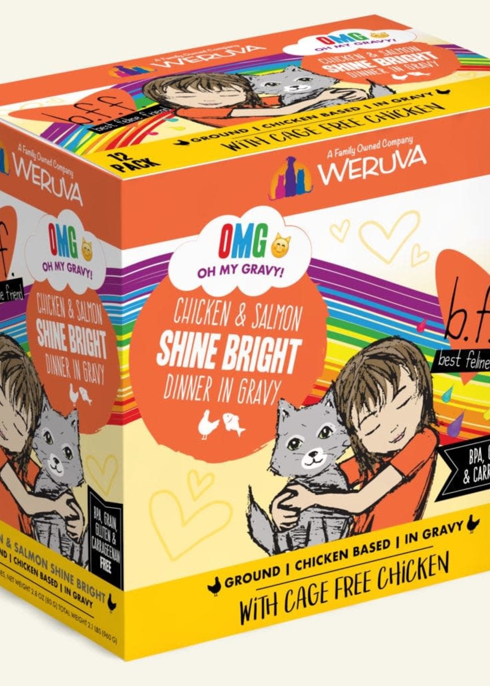 Weruva B.F.F. OMG Shine Bright Chicken & Salmon Wet Cat Food 2.8oz Pouch