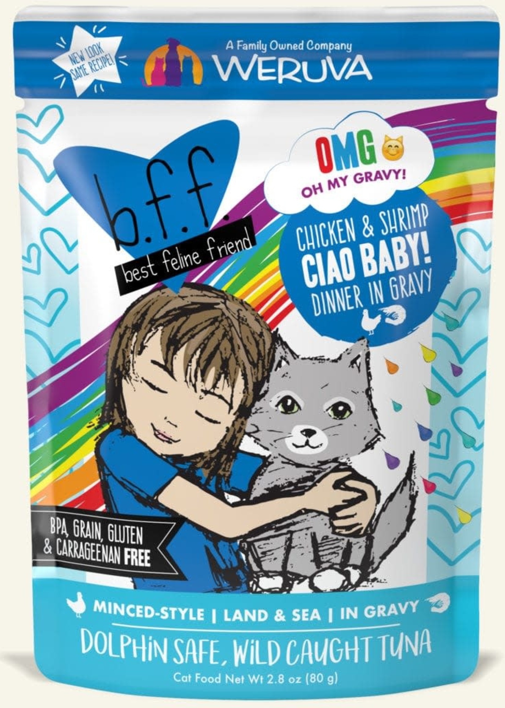 Weruva B.F.F. OMG Ciao Baby!  Wet Cat Food 2.8oz Case