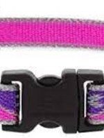 LupinePet Lupine 1/2in Pink Paws Reflective 10-16 Adj Collar