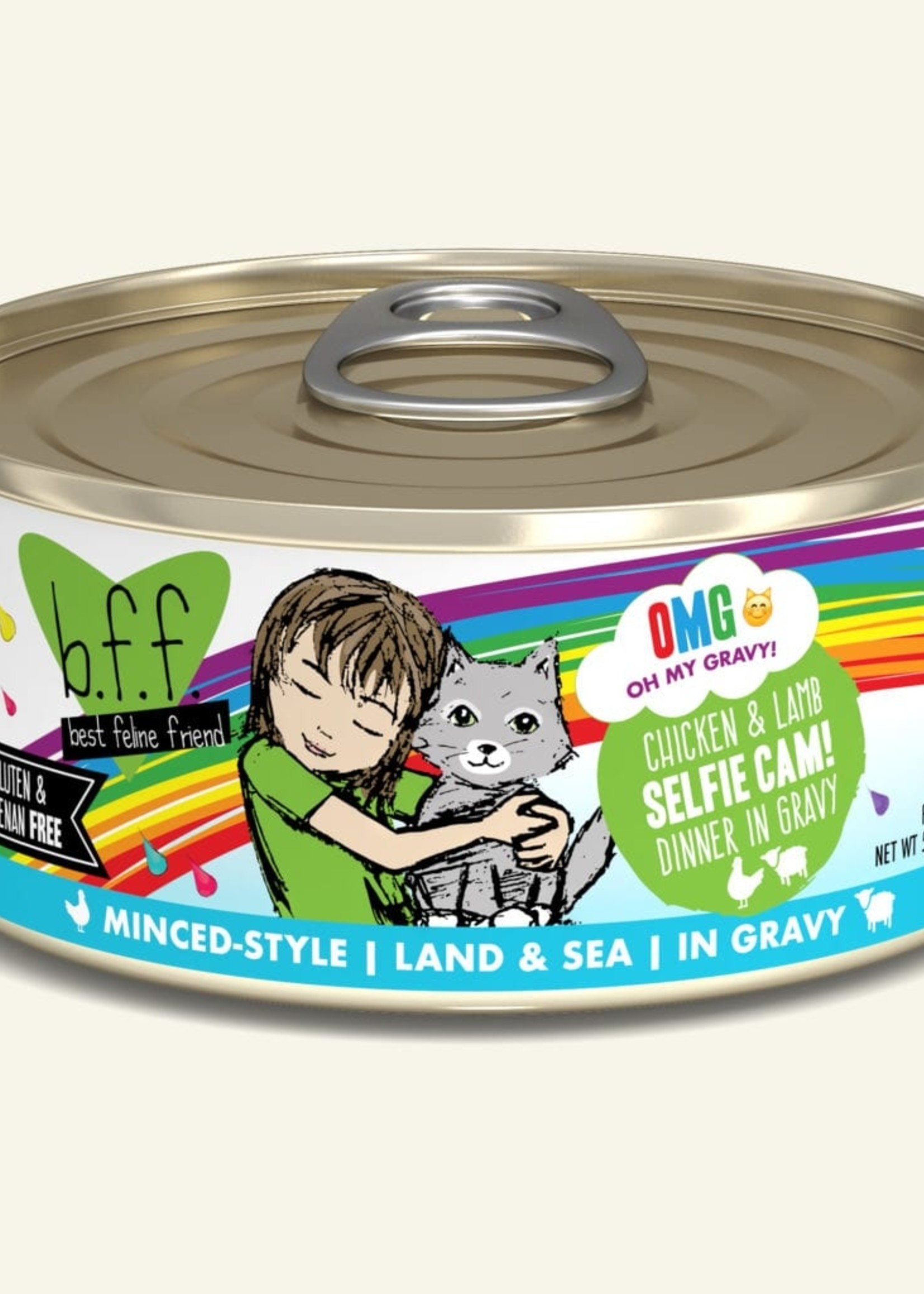 Weruva B.F.F. OMG  Selfie Cam! Chicken & Lamb in Gravy Wet Cat Food 5.5oz Case