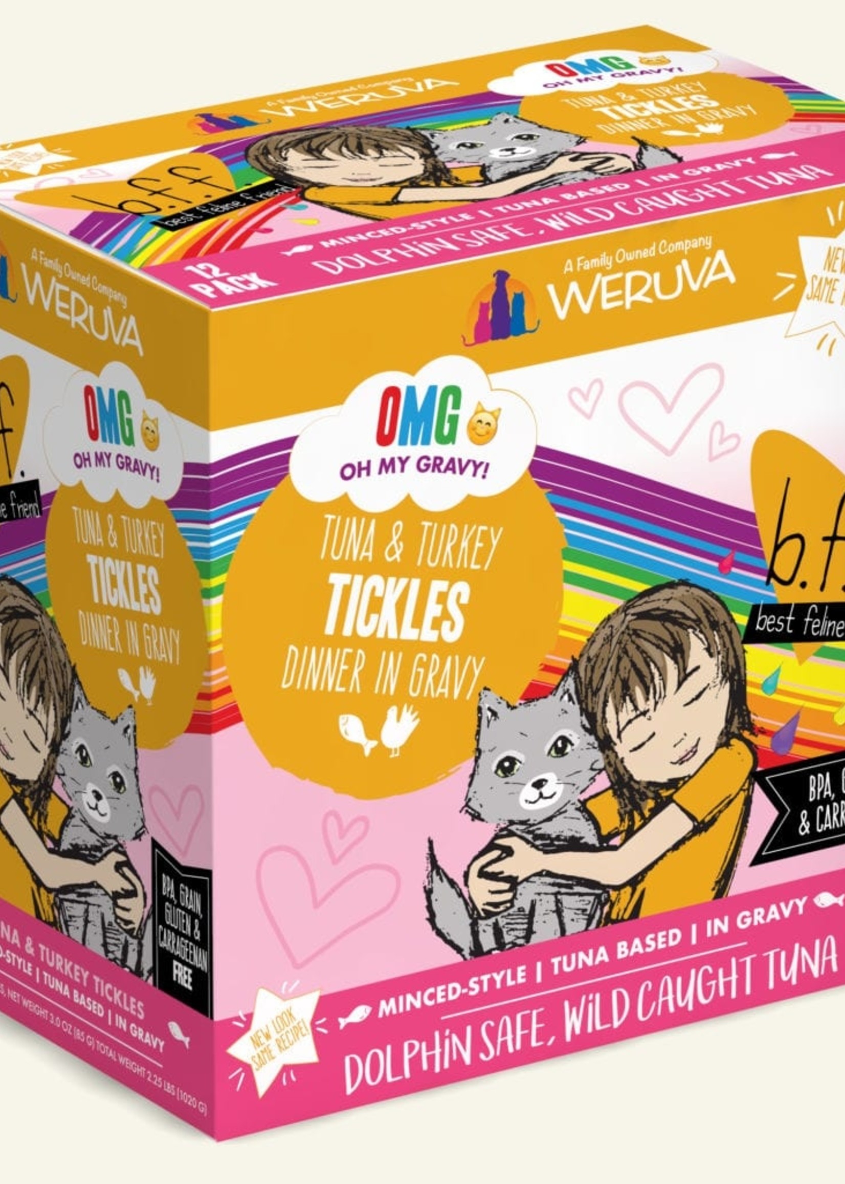 Weruva B.F.F. OMG Tickles  Wet Cat Food 3oz Pouch Case