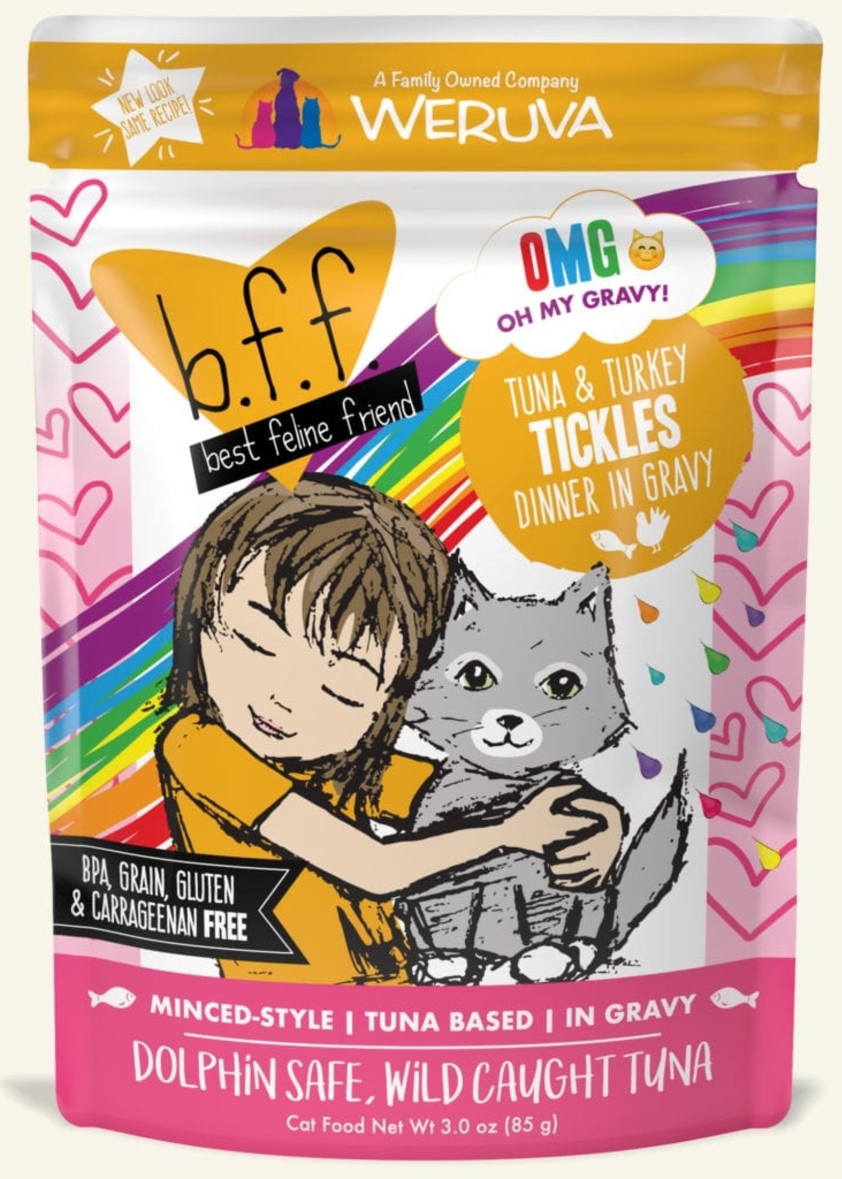 Weruva B.F.F. OMG Tickles Wet Cat Food 3oz Pouch