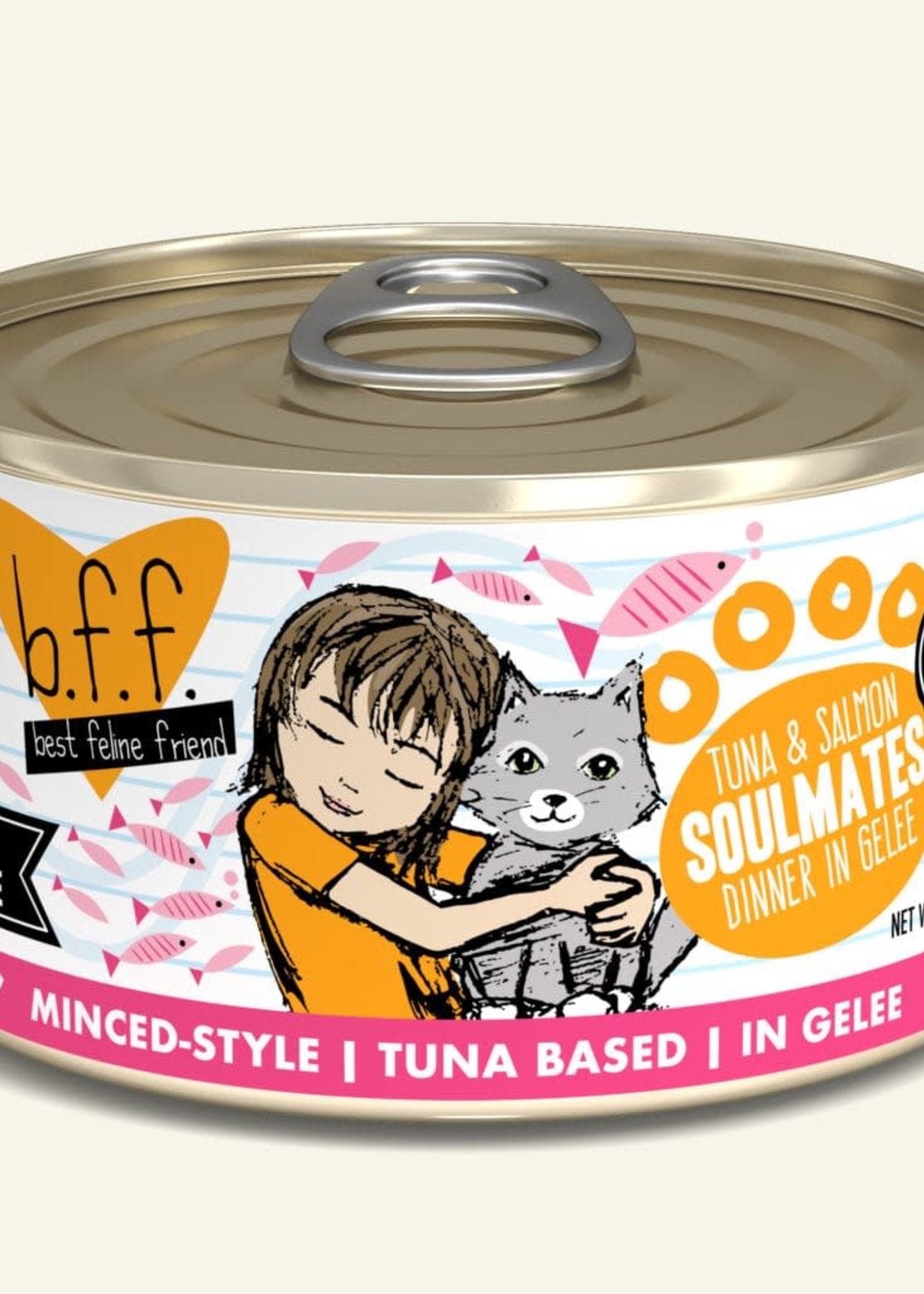 Weruva B.F.F. Tuna & Salmon Soulmates in Gelée 3oz Can Wet Cat Food (Pack of 24)
