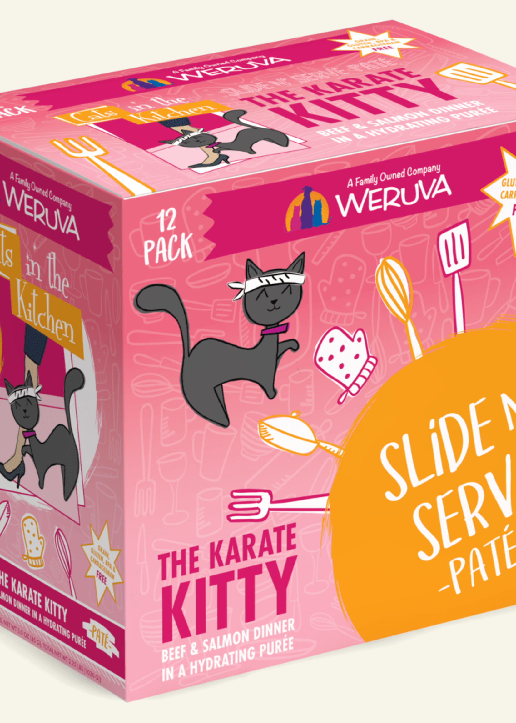 Weruva Weruva CITK Pate The Karate Kitty with Beef & Salmon, 3oz Pouch Wet Cat Food (Pack of 12)