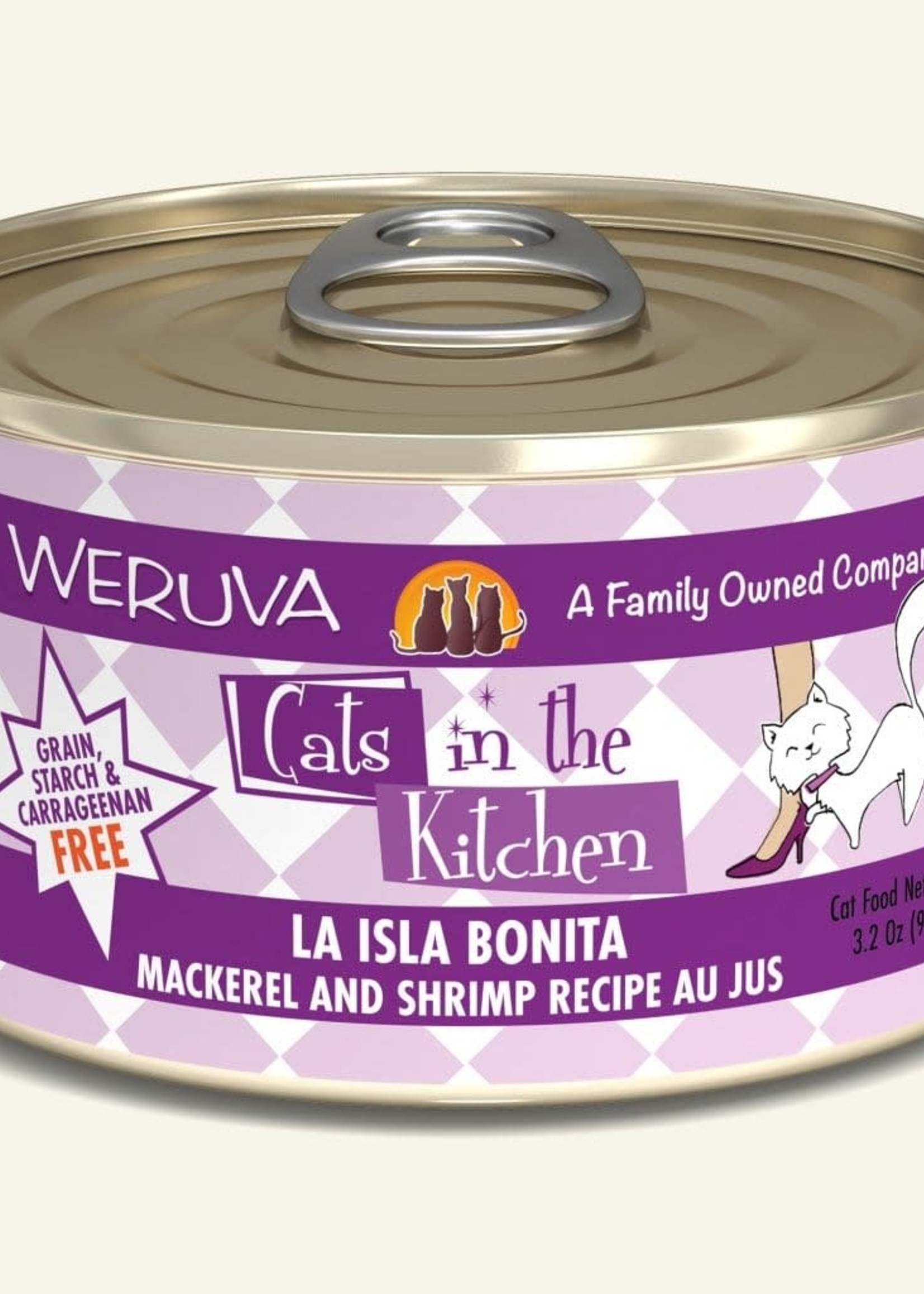 Weruva Weruva CITK La Isla Bonita with Mackerel & Shrimp Au Jus 3.2oz Can Wet Cat Food (Pack of 24)